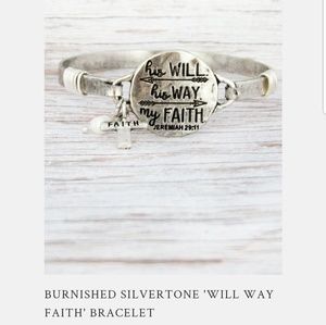 💞his Will his Way my Faith Bracelet Silvertone